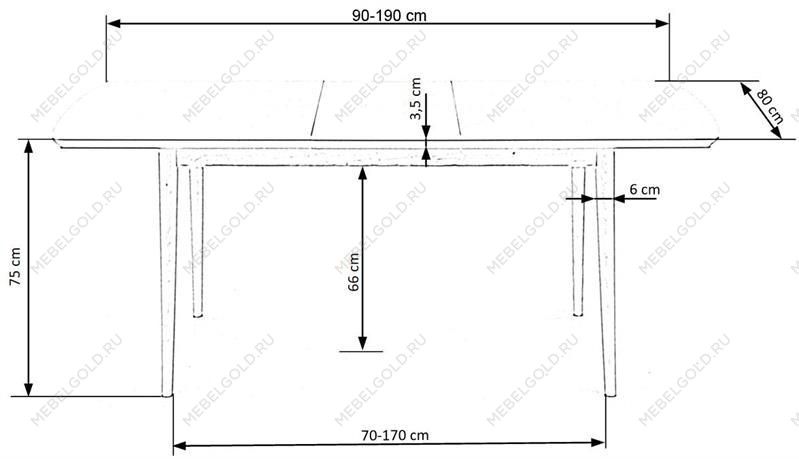 Стол обеденный Halmar BARRET раскладной (белый матовый/дуб лефкас) | изображение 13