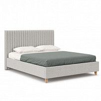 Бари Кровать двуспальная 1600 мягкая с подъёмным механизмом (Серый, Ткань BEATTO PLAN-1)