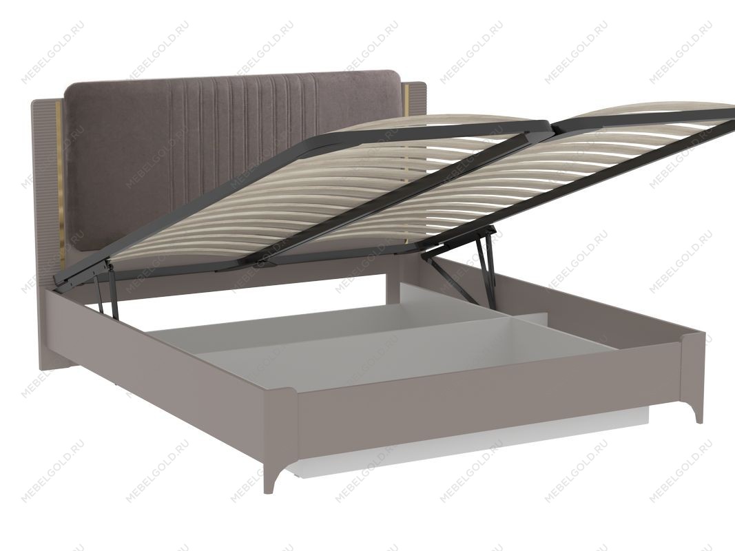 Кровать 1800 NEW (Велюр) с подъемным механизмом, Сиде (1892*2082*1200) Мокко