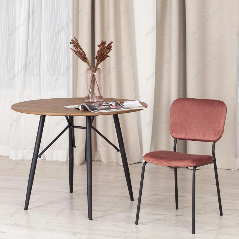 Стул CAROL (mod. UC06)/1 шт. в упаковке, металл, вельвет, 45 х 56 х 82 см, Coral (коралловый) HLR44 / черный | изображение 7