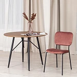 Стул CAROL (mod. UC06)/1 шт. в упаковке, металл, вельвет, 45 х 56 х 82 см, Coral (коралловый) HLR44 / черный | изображение 7