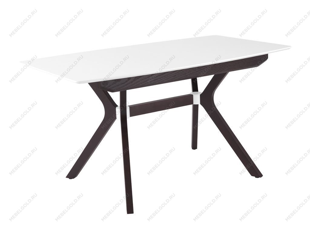 Стол Пекин (1400*820+400/цвет столешницы Белый/цвет ножек Венге)