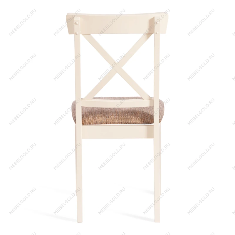 Стул Гольфи 2/Golfi 2, дерево гевея, 45*51*94, ivory white, ткань кор.-зол. (1505-9) | изображение 3