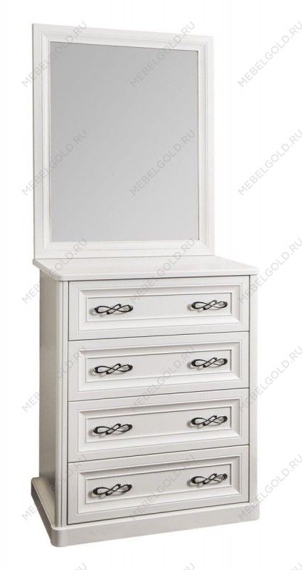 Лобня - Зеркало для комода Мишель белый матовый (спальня) | изображение 1