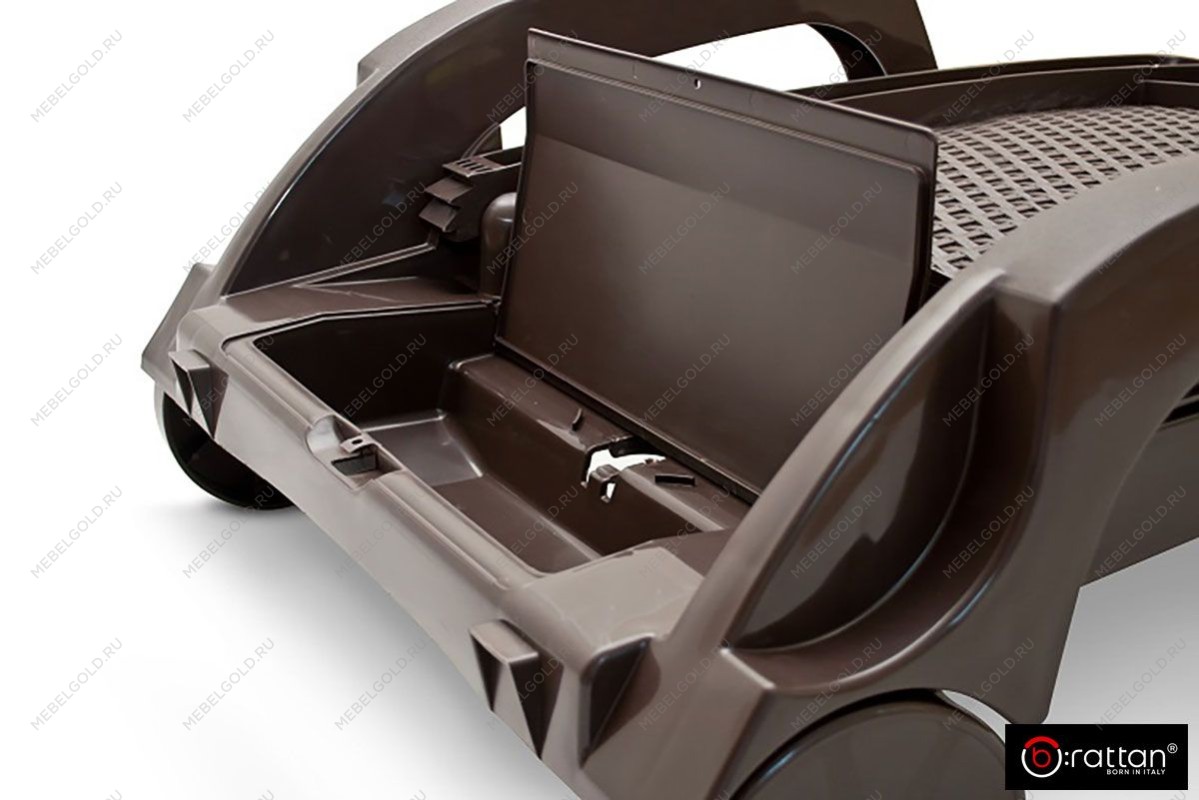 Шезлонг B:rattan MIAMI складной, коричневый | изображение 9