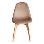 Стул CINDY SOFT (mod. C1021F1-1), велюр/дерево бук, 55 х 48 х 83 см, коричневый HLR12 / натуральный | изображение 4