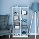 КАЛЛАКС / ФОРА Стеллаж ИКЕА / IKEA 8, прямоуголной формы с двумя рядами ячеек, тамбурат, цвет белый | изображение 4