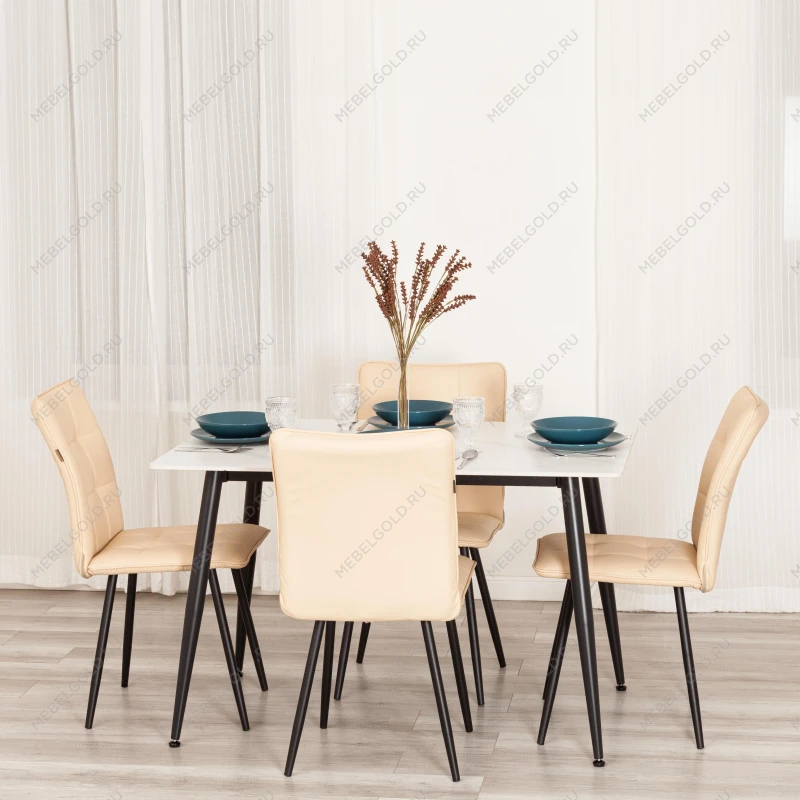 Стул обеденный Bari, LT, экокожа, бежевая, 41х55х89 см | изображение 10