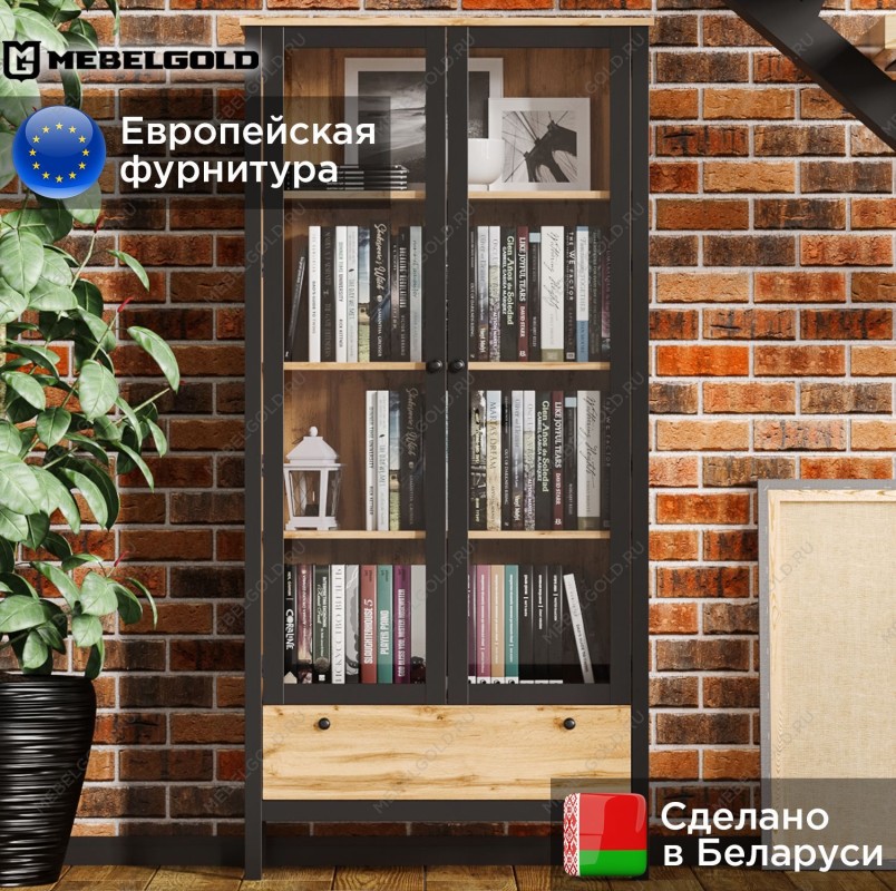 Шкаф-витрина Лофт REG2W1S | изображение 1