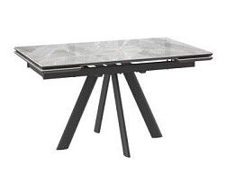 Стол с керамическим покрытием Джейтон-140 (91stone grey gloss st cer/черный) 140(30+30)х85