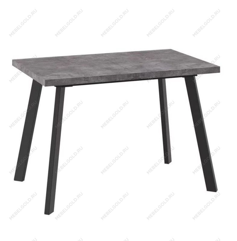 Стол раздвижной Бьерн-110 (Дымчатая керамика/Чёрный) 110(142)х70