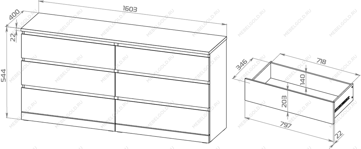 МАЛЬМ / VARMA Комод ИКЕА / IKEA 6D, 160x78x40, пигмент, белый | изображение 4