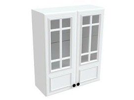 Шкаф со стеклом ШСТ-80, Бьянка (800*320*960) Белый, 21133