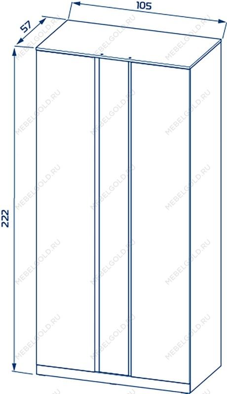 МАЛЬМ / VARMA Стор 105 шкаф распашной с зеркалом 222х105х57, белый | изображение 4