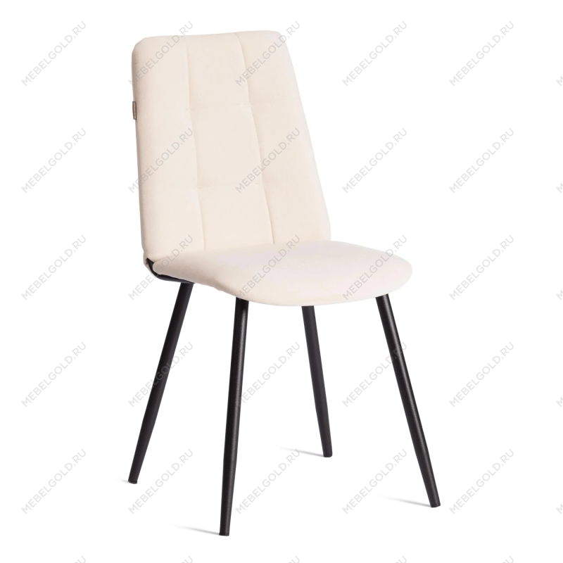 Стул обеденный Asti (2 шт. в упаковке), TREND, велюр, молочный/черный, 4, 50х55х93