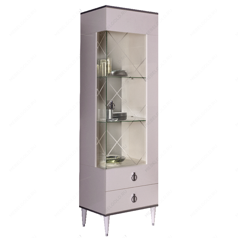 Витрина 1-ств. Римини (Слоновая кость/Серебро) (Правая) РМВ1-1С