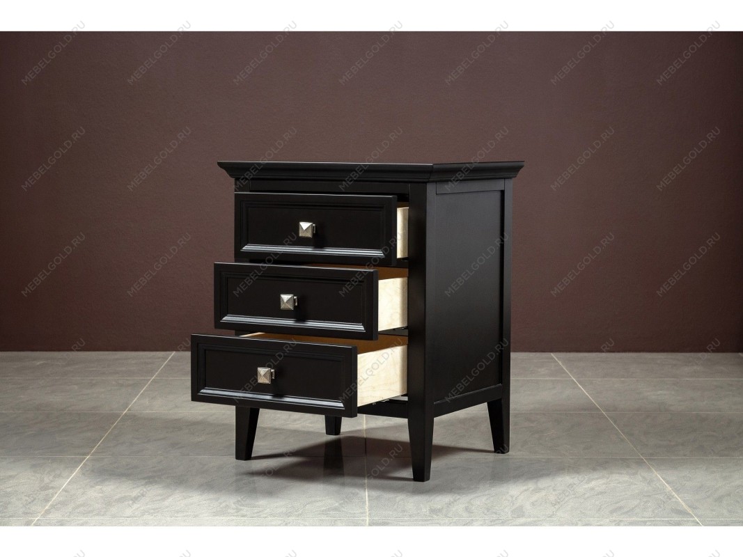 Тумба прикроватная 3 ящика Manhattan (Черный) | изображение 4
