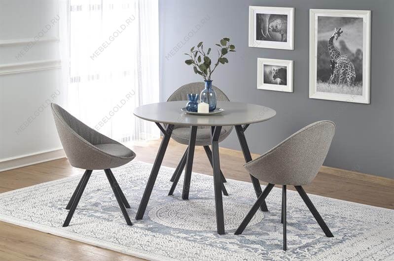 Стол обеденный Halmar BALROG OKRAGLY (светло-серый/черный) | изображение 4