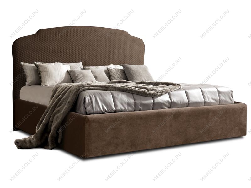 Кровать Римини 1,6 м, с подъемным механизмом (шоколад), РМКР-2[3], стеганые царги | изображение 1