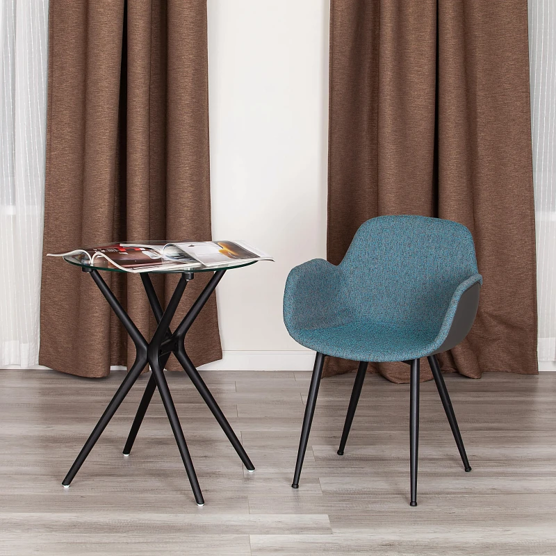 Кресло VALENTINO (mod. PC45-2), металл/экокожа/ткань, 55 х 58 х 81 см, Turquoise (бирюзовый)/Grey (серый)/чёрный | изображение 8