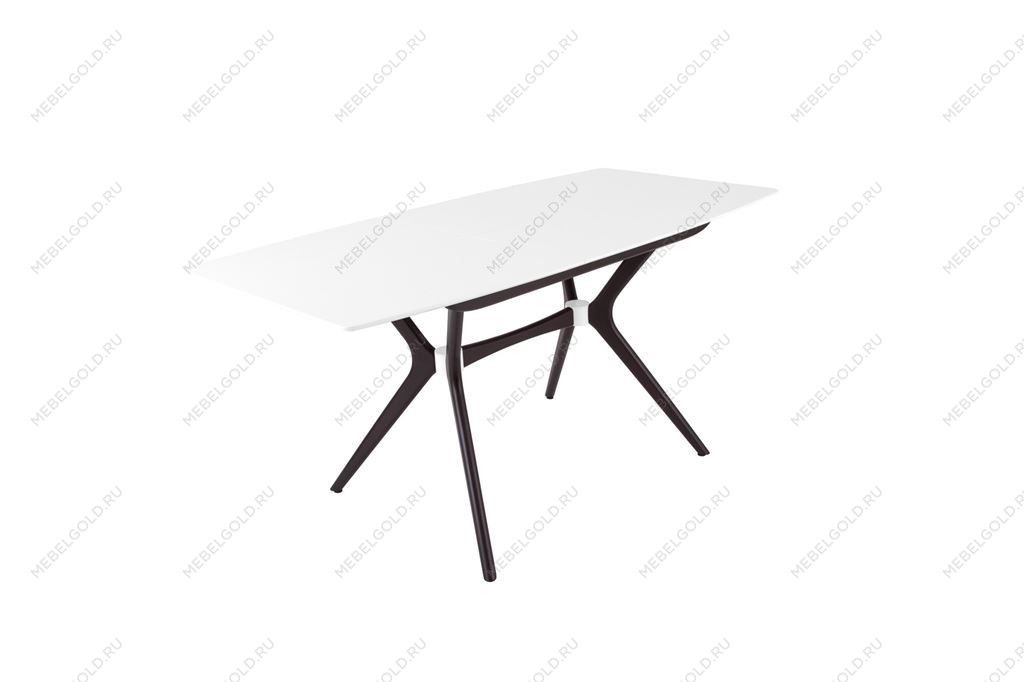 Стол Марко (1300*820+320/цвет столешницы Белый/цвет ножек Венге) | изображение 1