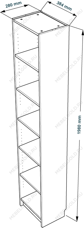 МАЛЬМ / VARMA Стеллаж ИКЕА / IKEA 40, 40x200x28, шпон, черный | изображение 3