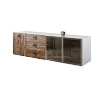Комод 2.1м Bogemia Fly Wood Fi (Белый) (Lakobel/Хром) БМКМ-5[5][10]