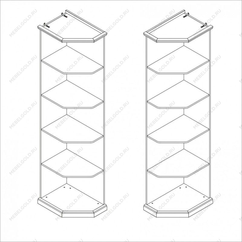 Мишель стеллаж для шкафа правый белый матовый
