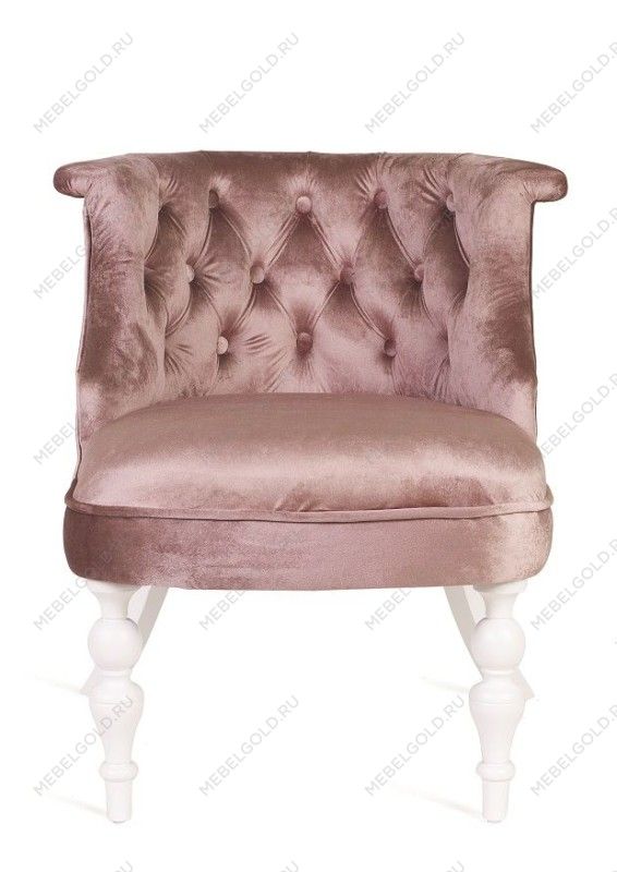 Кресло Бархат (эмаль белая/24 - розовый) | изображение 1