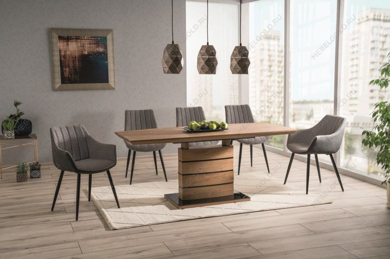 Стол обеденный Signal LEONARDO 140 раскладной (дуб/черный)