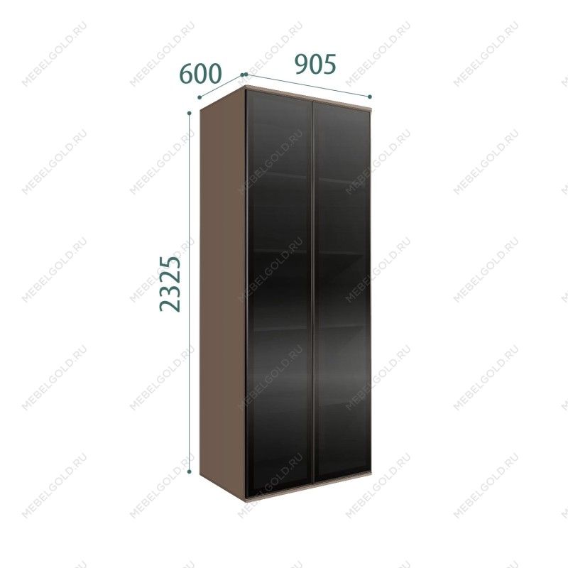 Шкаф 2-х дверный Bogemia Air (Мокка/Черный) БМШ2/2(2)