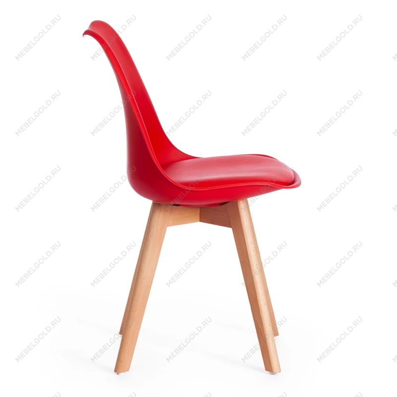Стул TULIP (mod. 73)/1 шт. в упаковке, дерево/пластик/ПУ, 48.5*52.5*83cм, красный | изображение 1