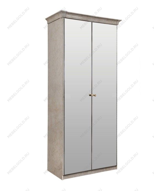 Шкаф Патрисия 2-дверный с зеркалом крем корень глянец