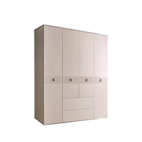 Шкаф 4-х дверный с ящиками Римини СОЛО (Слоновая кость/Серебро) РМШ2/41(s)