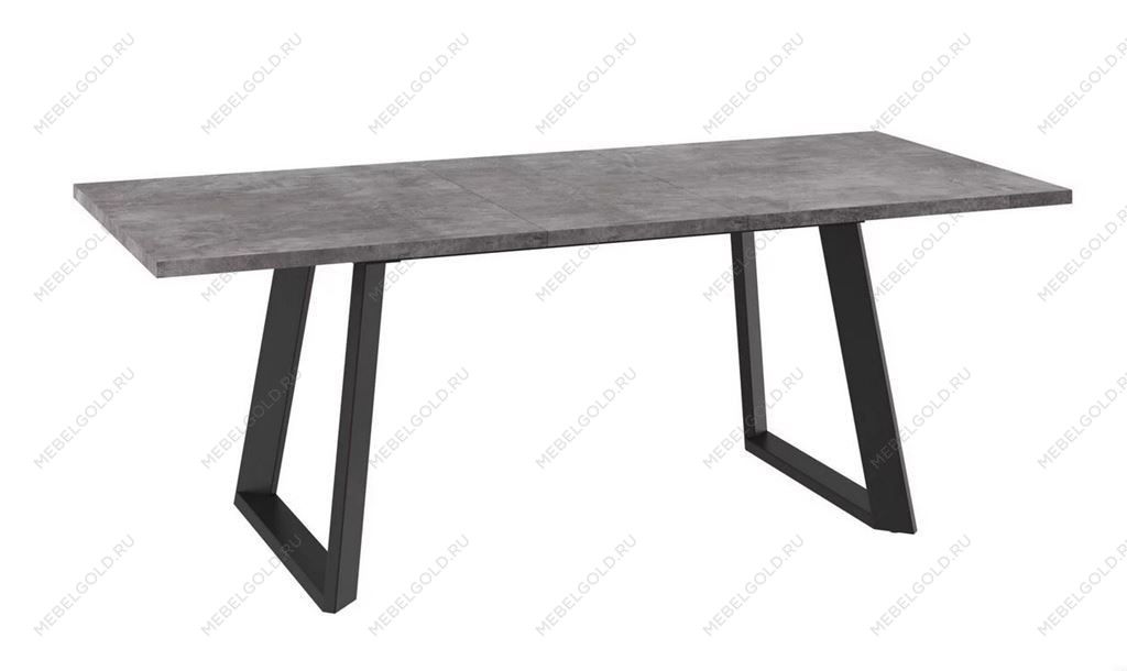 Стол раздвижной Napoli Lux-160 (Дымчатая керамика/Чёрный) 160 (205)х90 | изображение 1