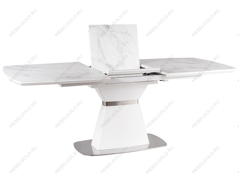 Стол обеденный SIGNAL SATURN II 160 (белый мрамор/белый мат) | изображение 4