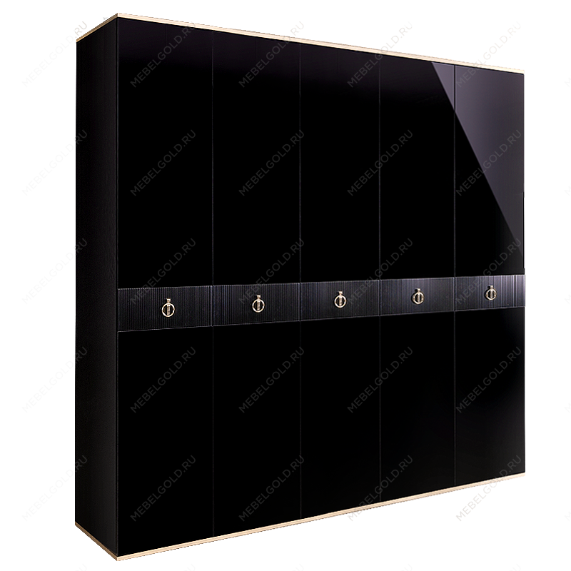 Шкаф 5-ти дверный Римини СОЛО (Черный/Серебро) РМШ2/5(s)