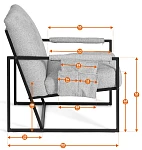 Кресло Charli LUX/Чарли Люкс, экокожа, Sharp Графит, 70х80х82 см | изображение 14