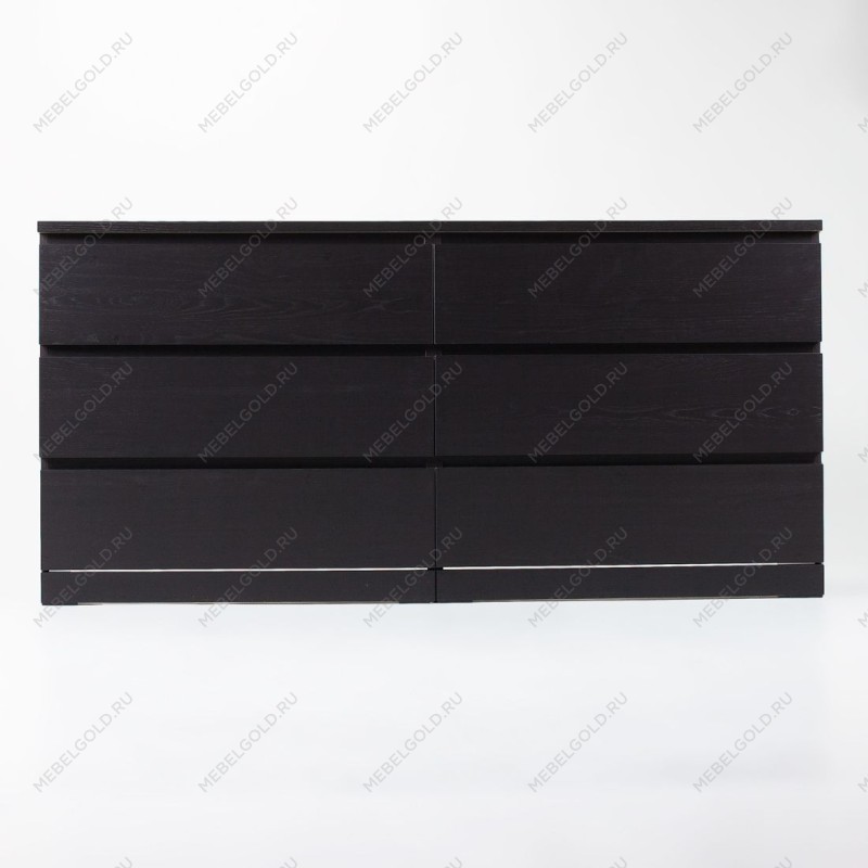 МАЛЬМ / VARMA Комод ИКЕА / IKEA 6D, 160x78x40, шпон, черный | изображение 2