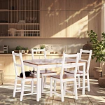 Обеденный комплект Соната (стол + 4 стула)/Sonata dining set, массив сосны, стол: 120х75х73см  стул :41х50х95см, антик/белый | изображение 5