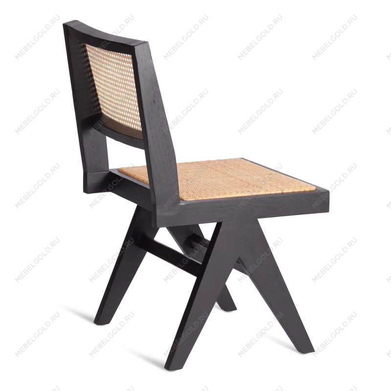 Стул LOKI, дерево вяз/ротанг, 51х44х86 см, черный | изображение 2