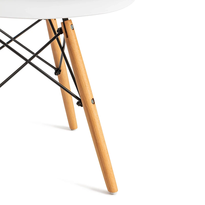 Стул CINDY (EAMES) (mod. 1801), дерево бук/металл/сиденье пластик, 45x51x82 см, White (белый) | изображение 7