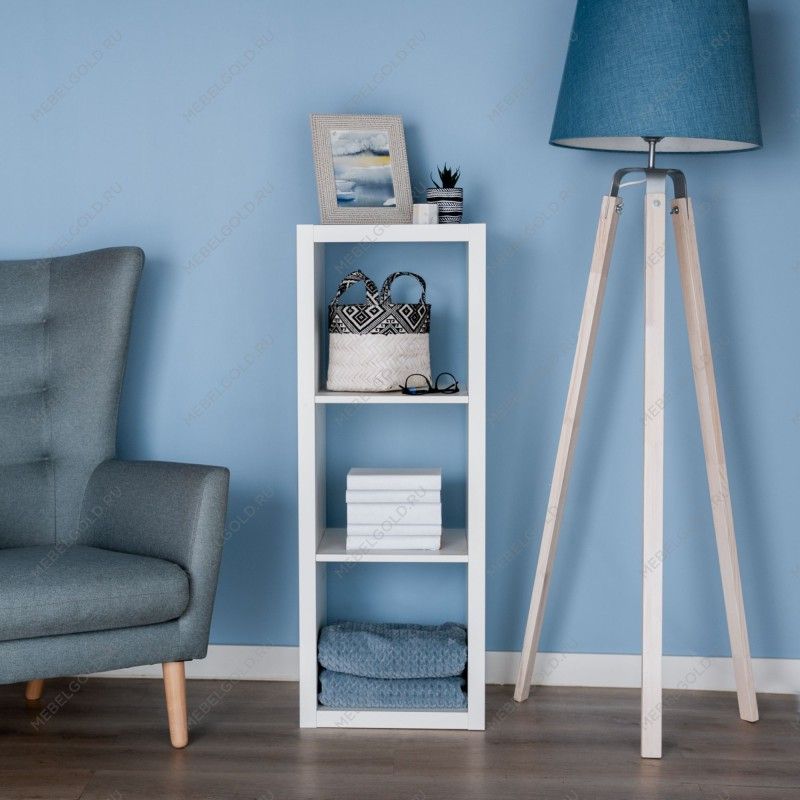 КАЛЛАКС / ФОРА Стеллаж ИКЕА / IKEA 3, с тремя открытыми ячейками, тамбурат, цвет белый | изображение 4