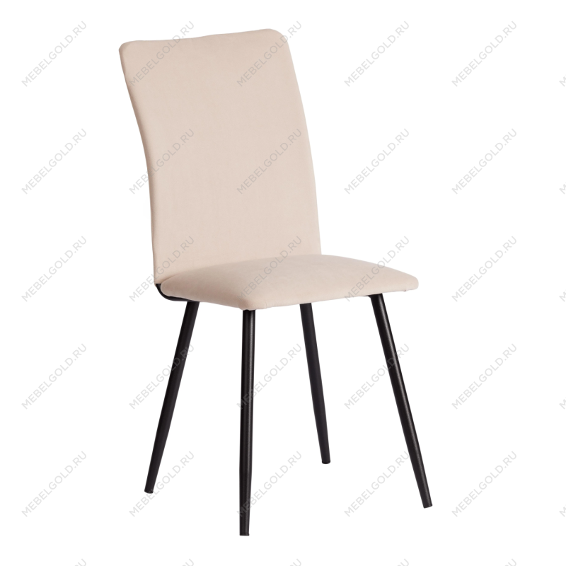 Стул обеденный La Rousse (2 шт. в упаковке), NEW, велюр, бежевый/черный, 7, 45х55х93 см
