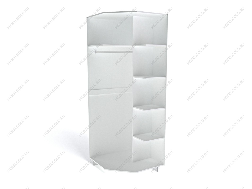 Шкаф угловой с декоративным обкладом, Мале (889*889*2316) Дуб галифакс белый | изображение 1