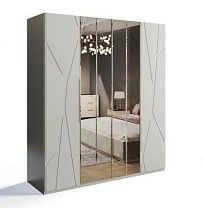 Шкаф Лейла 4-дверный светло серый камень