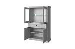 Шкаф с витриной Валенсия 2V2D1S серый | изображение 1